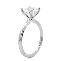 18K White Gold 4 Prong Diamond Solitaire Engagement Ring Setting