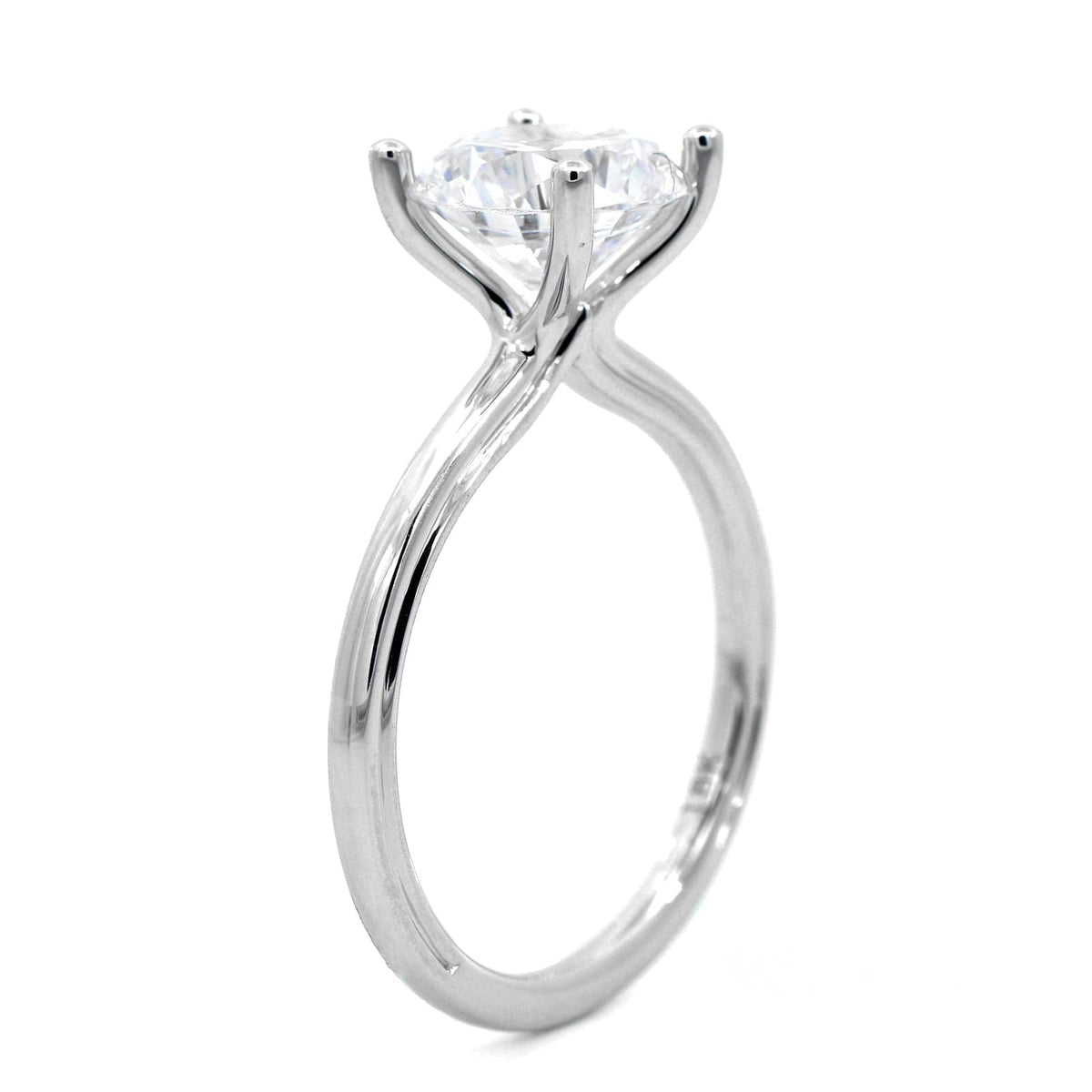 18K White Gold 4 Prong Diamond Solitaire Engagement Ring Setting
