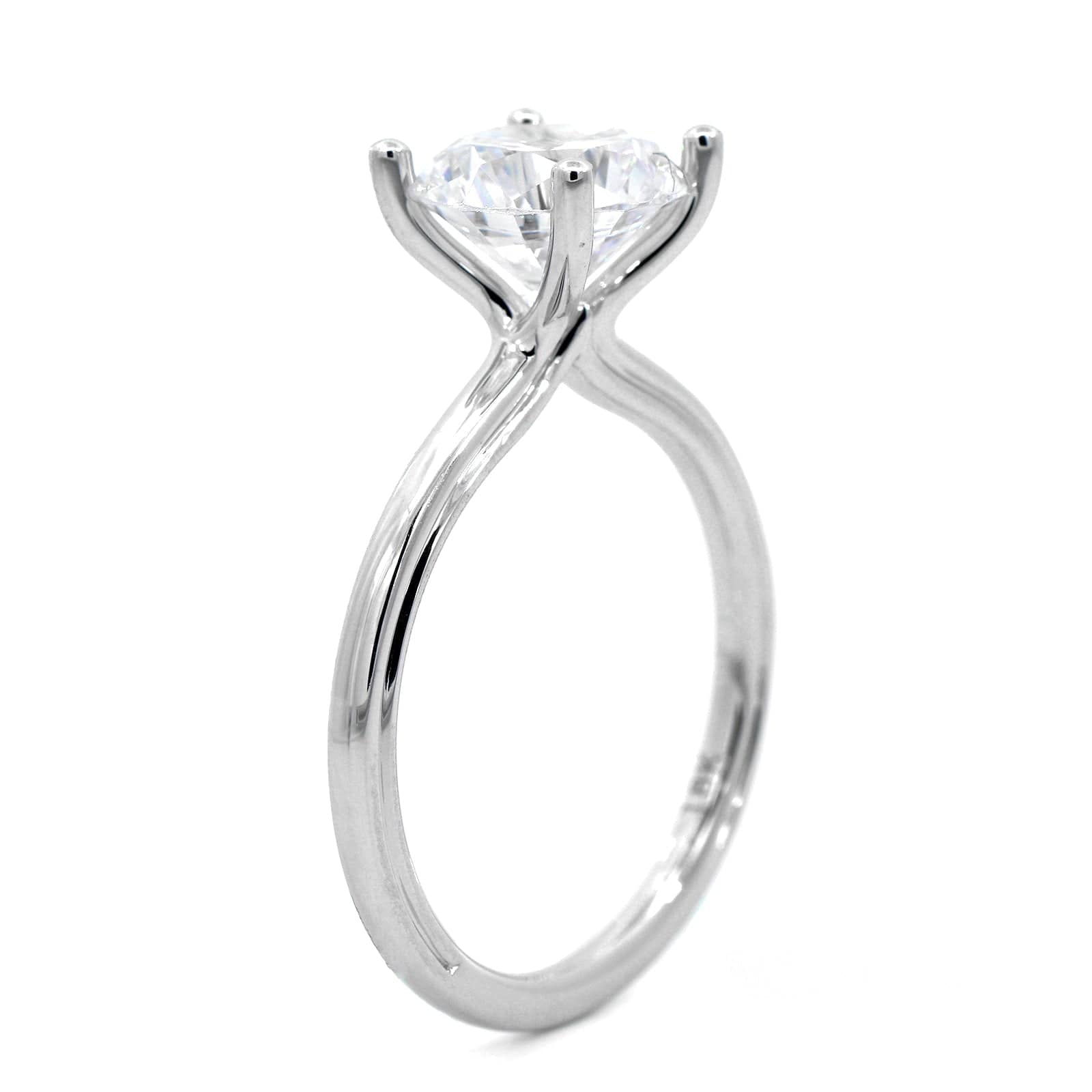 18K White Gold 4 Prong Diamond Solitaire Engagement Ring Setting