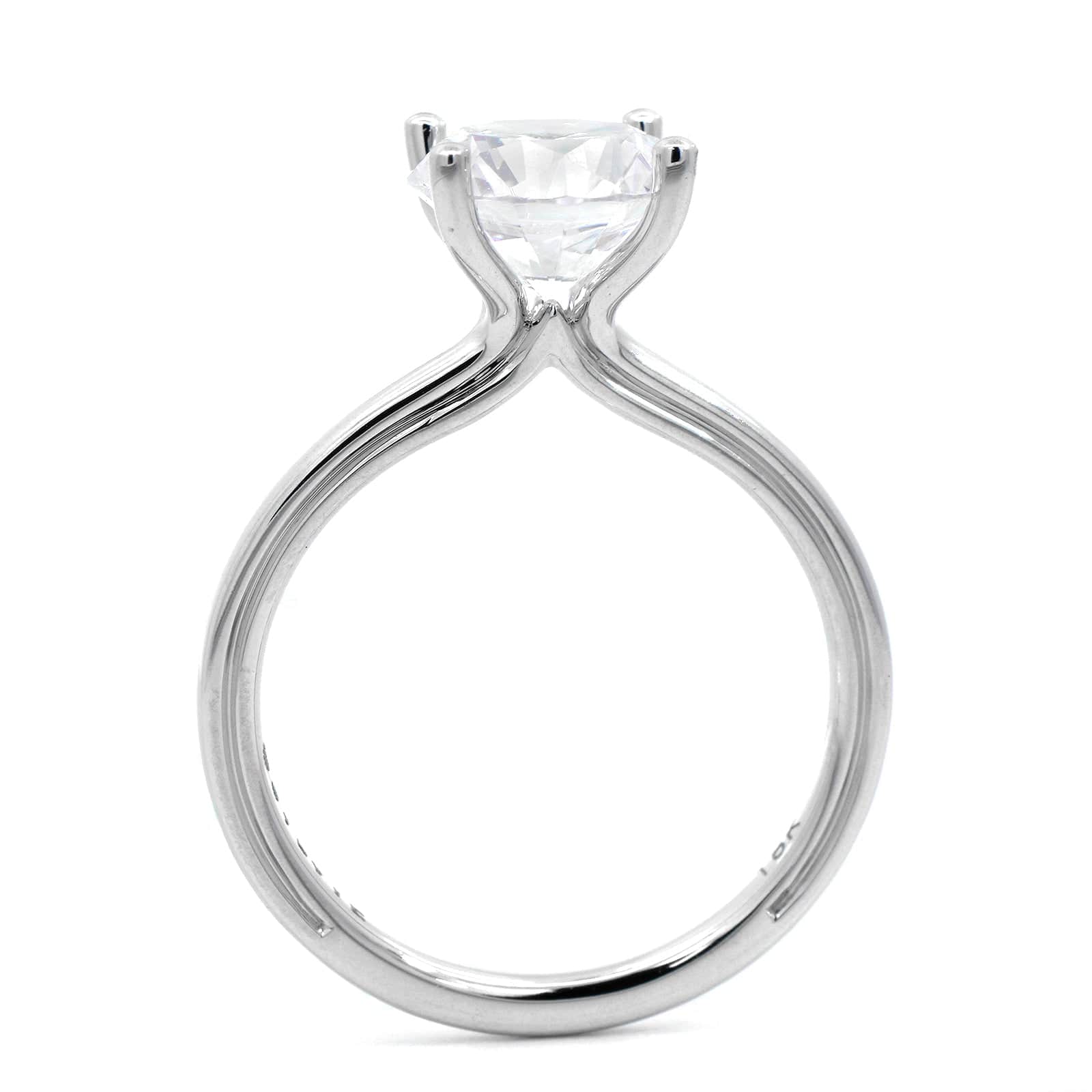 18K White Gold 4 Prong Diamond Solitaire Engagement Ring Setting