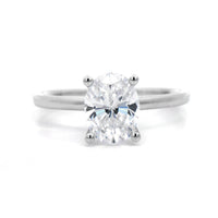 18K White Gold 4 Prong Diamond Solitaire Engagement Ring Setting