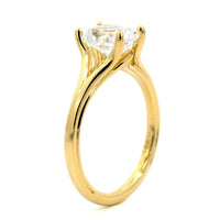 18K Yellow Gold 4 Prong Oval Diamond Solitaire Engagement Ring Setting