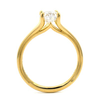 18K Yellow Gold 4 Prong Oval Diamond Solitaire Engagement Ring Setting