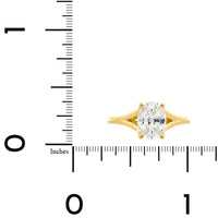 18K Yellow Gold 4 Prong Oval Diamond Solitaire Engagement Ring Setting