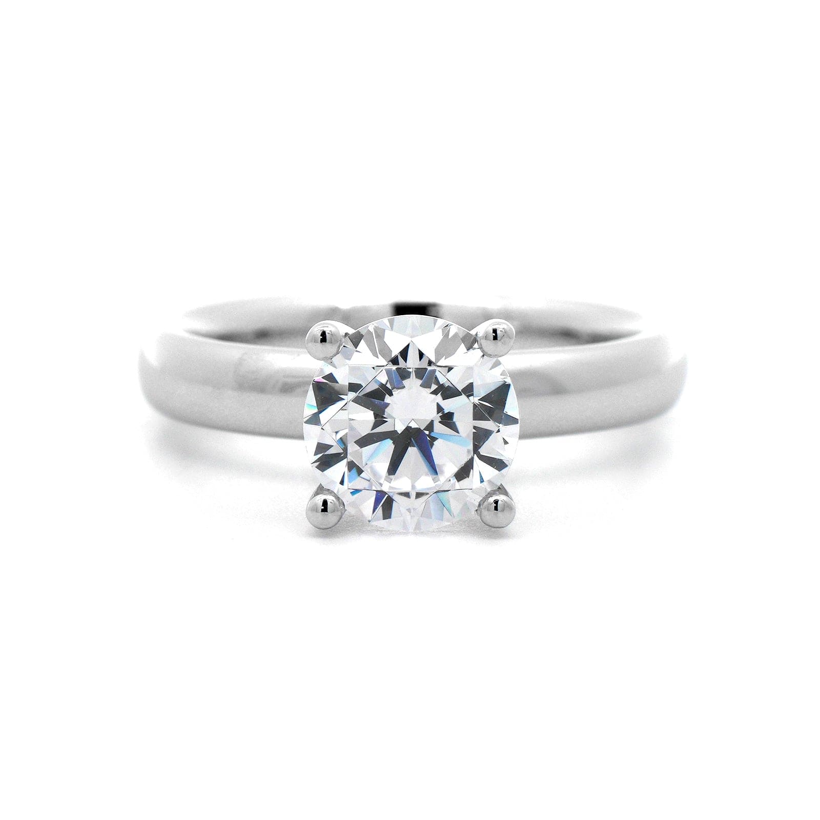 18K White Gold 4 Prong Diamond Solitaire Engagement Ring Setting