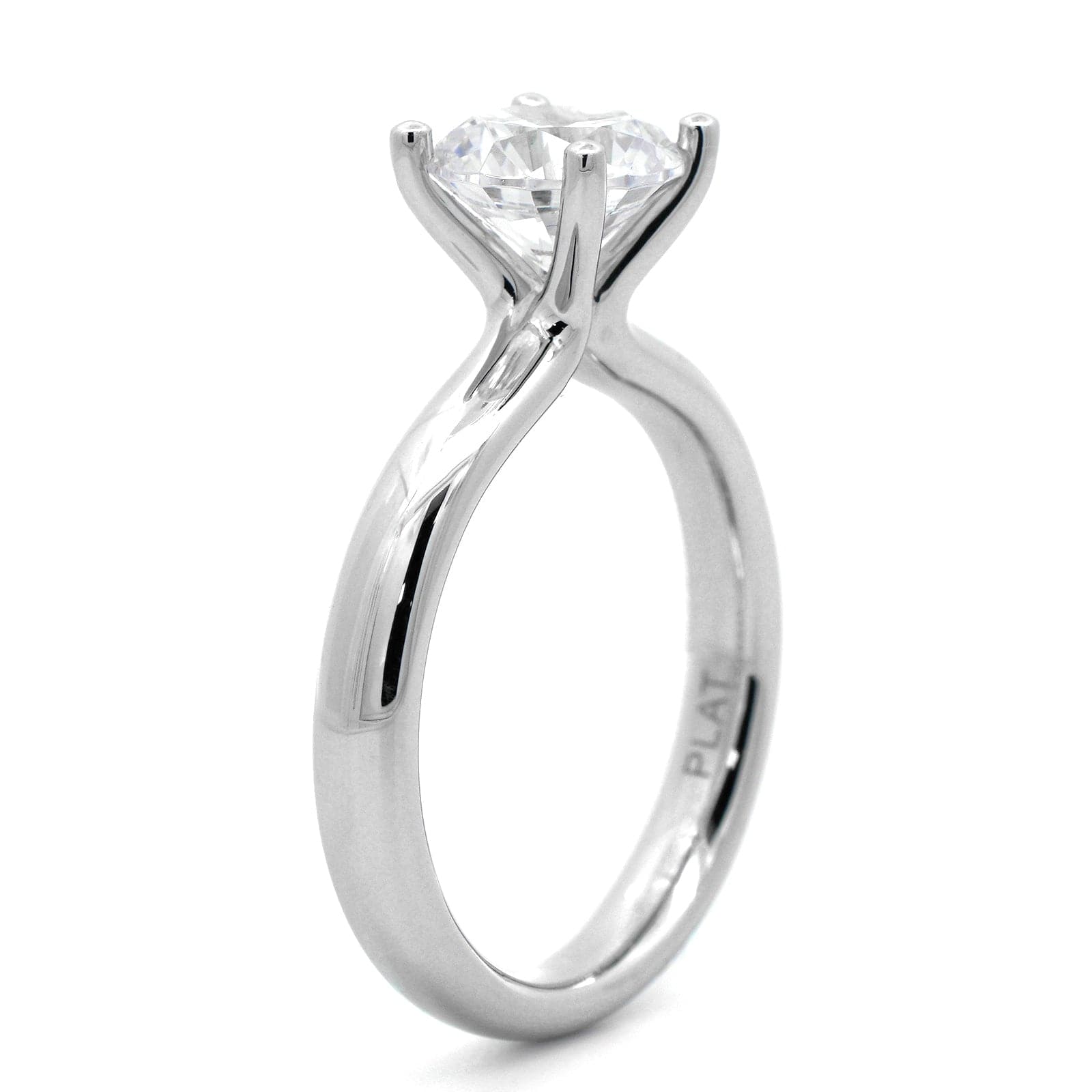 18K White Gold 4 Prong Diamond Solitaire Engagement Ring Setting
