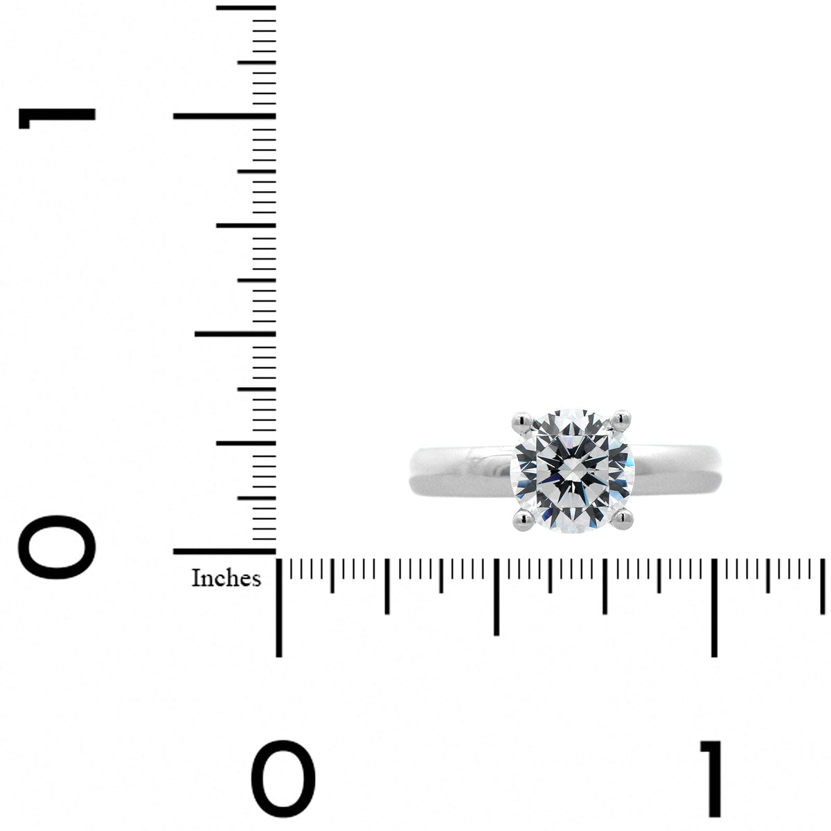 18K White Gold 4 Prong Diamond Solitaire Engagement Ring Setting