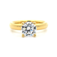 18K Yellow Gold 4 Prong Diamond Solitaire Engagement Ring Setting