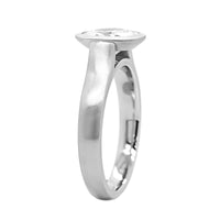 Platinum Bezel Set Satin Finish Engagement Ring Setting