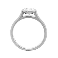 Platinum Bezel Set Satin Finish Engagement Ring Setting