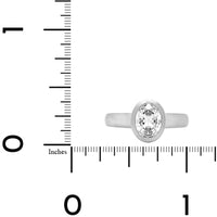 Platinum Bezel Set Satin Finish Engagement Ring Setting