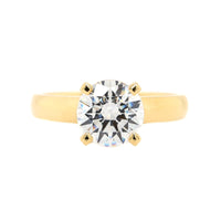 18K Yellow Gold Wide Shank Cathedral Engagement Ring Setting