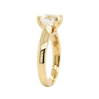 18K Yellow Gold Wide Shank Cathedral Engagement Ring Setting