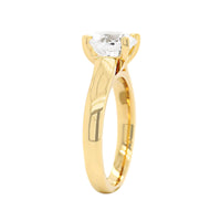 18K Yellow Gold Wide Shank Cathedral Engagement Ring Setting