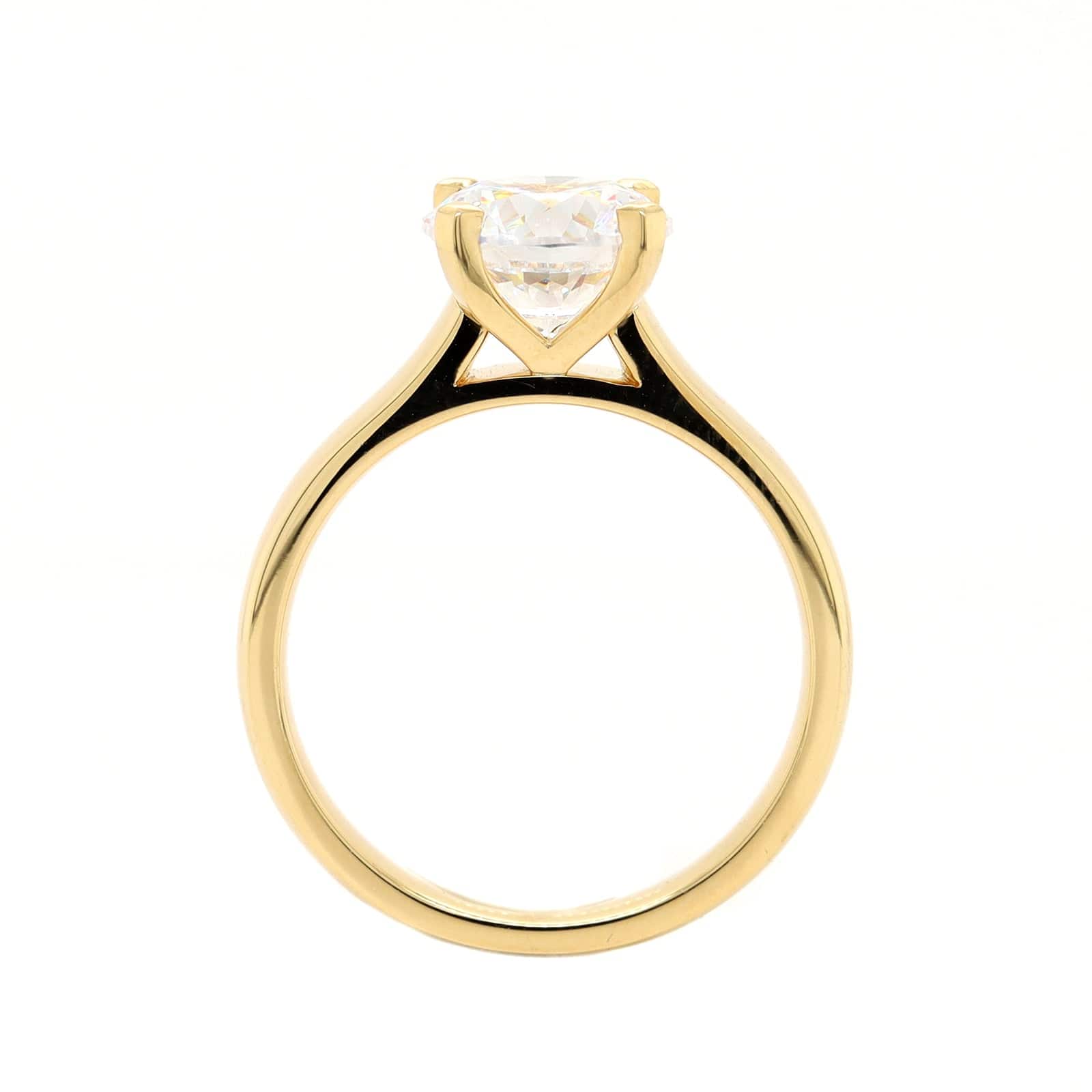18K Yellow Gold Wide Shank Cathedral Engagement Ring Setting