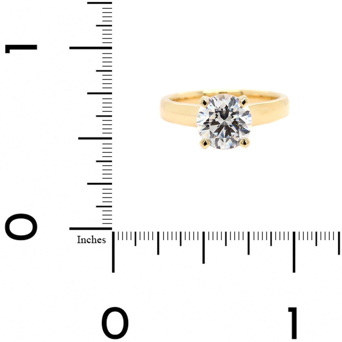 18K Yellow Gold Wide Shank Cathedral Engagement Ring Setting