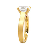 18K Yellow Gold Flat Shank Cathedral Engagement Ring Setting