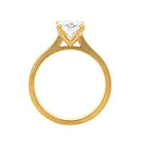 18K Yellow Gold Flat Shank Cathedral Engagement Ring Setting