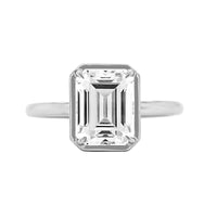 Platinum 4 Prong Bezel Set Engagement Ring Setting