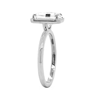 Platinum 4 Prong Bezel Set Engagement Ring Setting