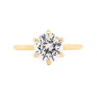 18K Yellow Gold 6 Prong Solitaire Engagement Ring Setting