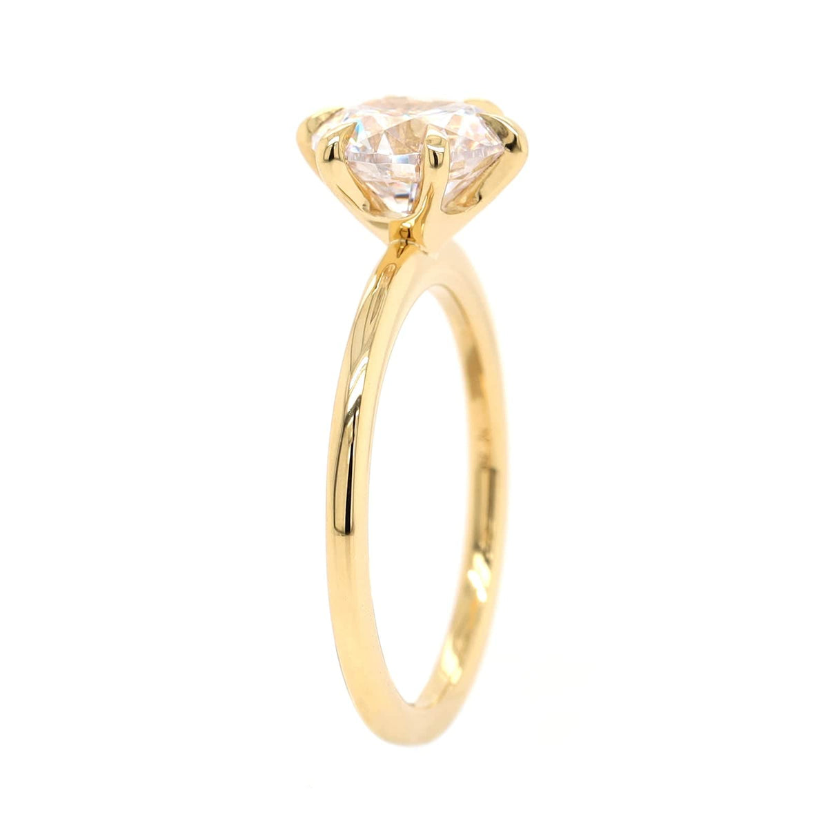 18K Yellow Gold 6 Prong Solitaire Engagement Ring Setting