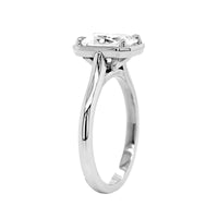 Platinum Bezel Set Radiant Cut Diamond Engagement Ring Setting