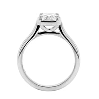 Platinum Bezel Set Radiant Cut Diamond Engagement Ring Setting