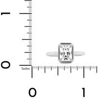 Platinum Bezel Set Radiant Cut Diamond Engagement Ring Setting