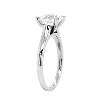 Platinum 4 Prong Cathedral Mounted Round Diamond Engagement Ring Setting