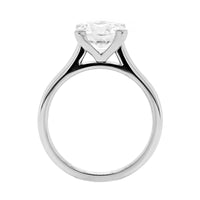 Platinum 4 Prong Cathedral Mounted Round Diamond Engagement Ring Setting