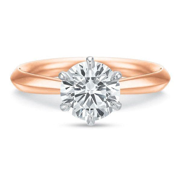 18K Yellow Gold Classic Solitaire 6 Prong Engagement Ring Setting