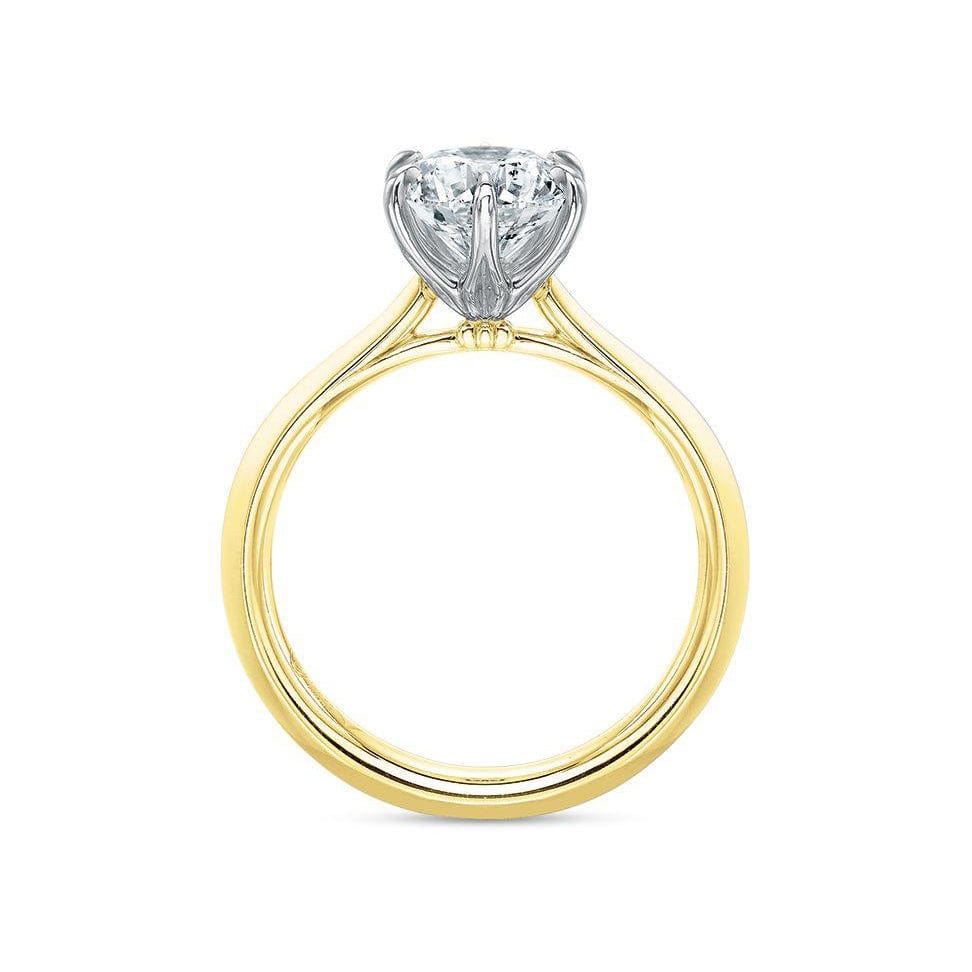 18K Yellow Gold Classic Solitaire 6 Prong Engagement Ring Setting