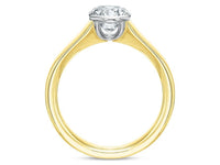18K Yellow Gold Tapered Shank Half Bezel Set Solitaire Engagement Ring Setting