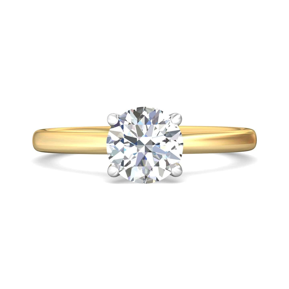 18K Yellow Gold & Platinum 4 Prong Engagement Ring Setting