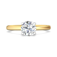 18K Yellow Gold & Platinum 4 Prong Engagement Ring Setting