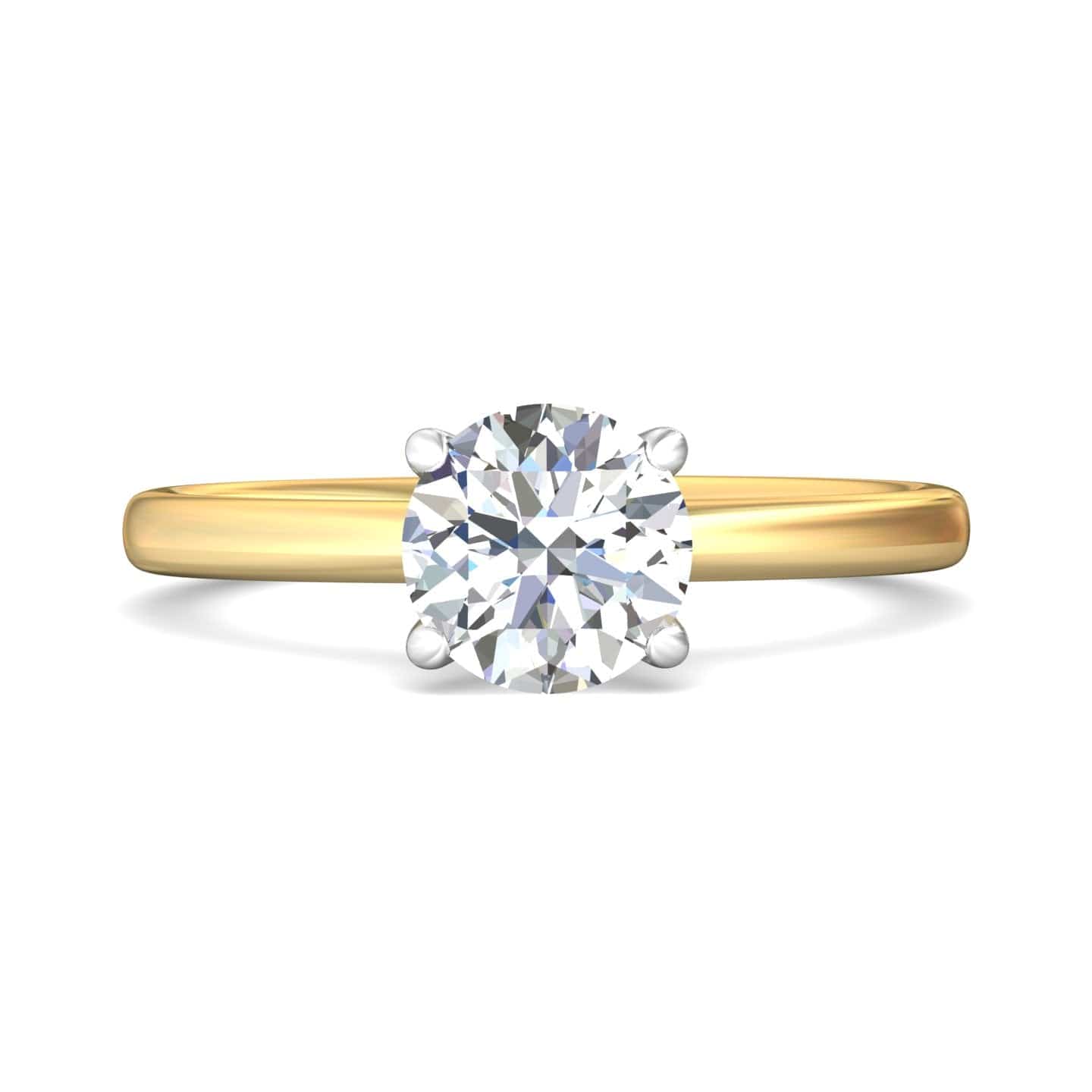 18K Yellow Gold & Platinum 4 Prong Engagement Ring Setting