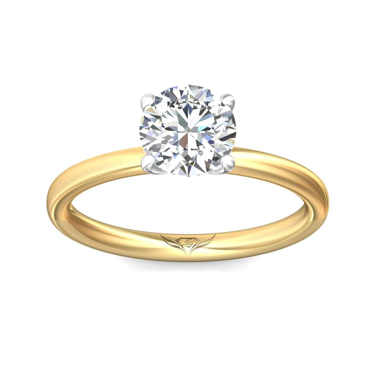 18K Yellow Gold & Platinum 4 Prong Engagement Ring Setting