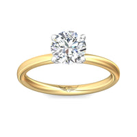 18K Yellow Gold & Platinum 4 Prong Engagement Ring Setting