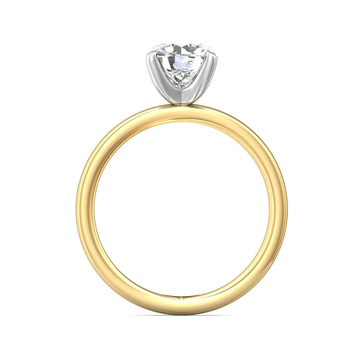 18K Yellow Gold & Platinum 4 Prong Engagement Ring Setting