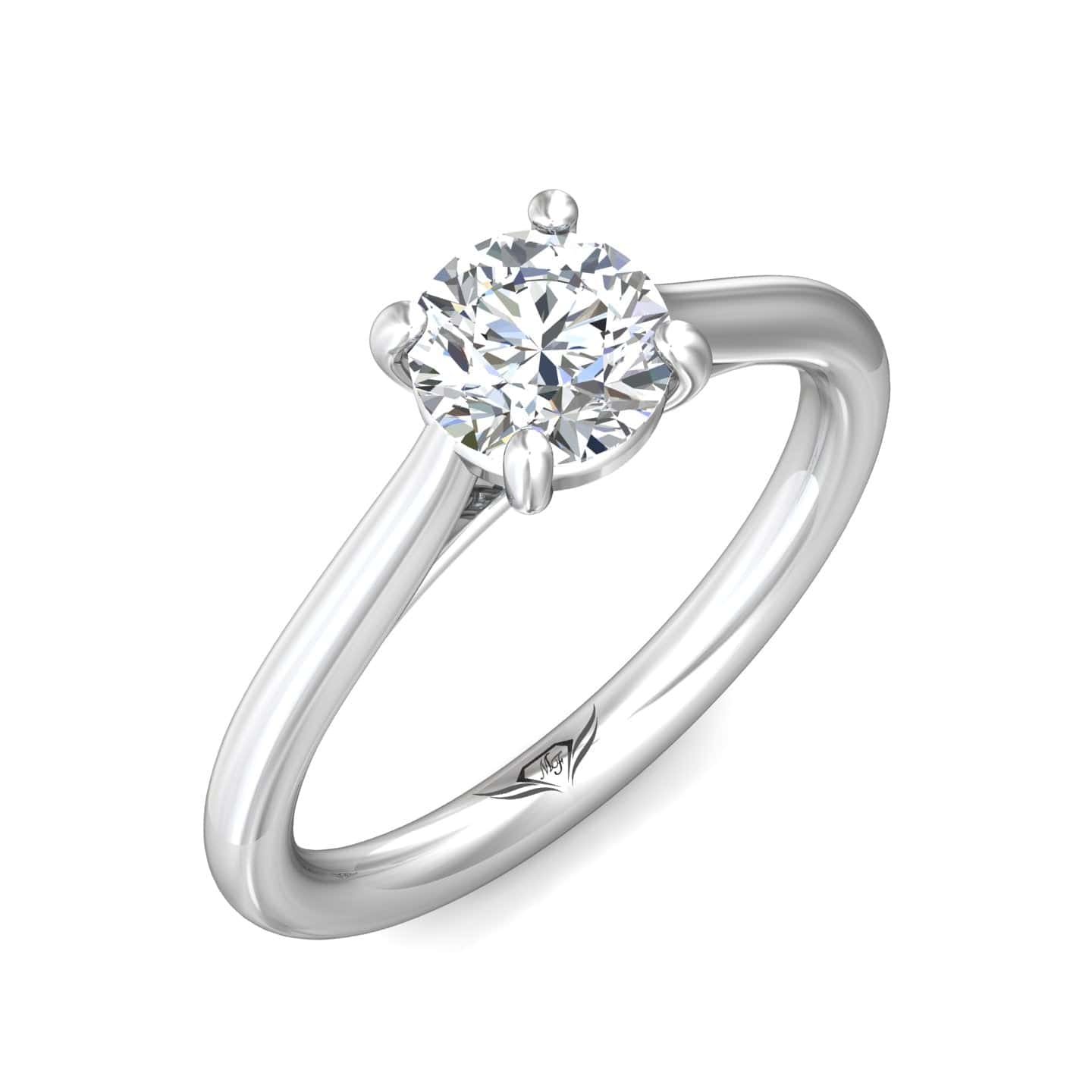 Platinum 4 Prong Cathedral Engagement Ring Setting