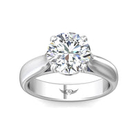 Platinum Wide Shank with 4 Prong Head Engagement Ring Setting