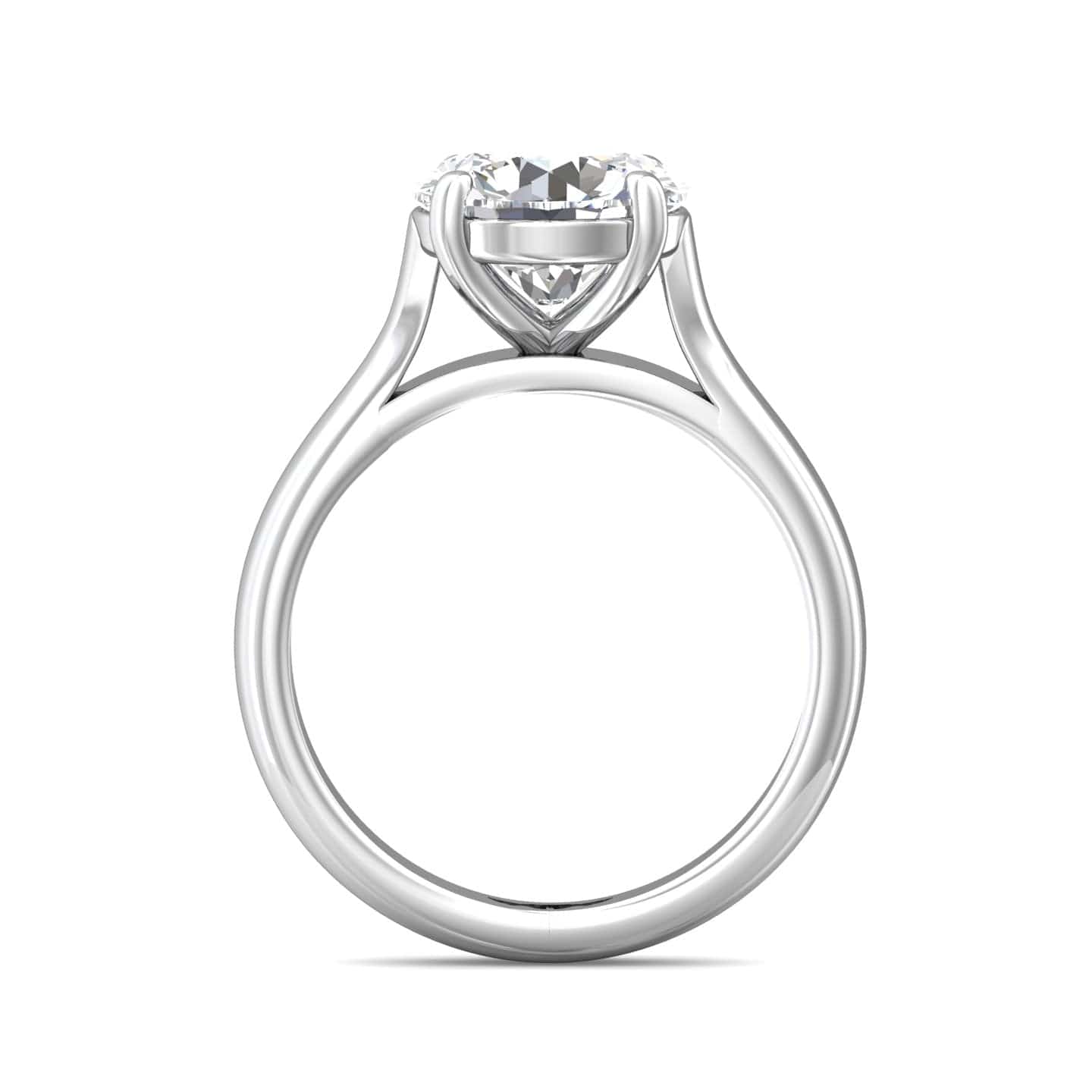 Platinum Wide Shank with 4 Prong Head Engagement Ring Setting