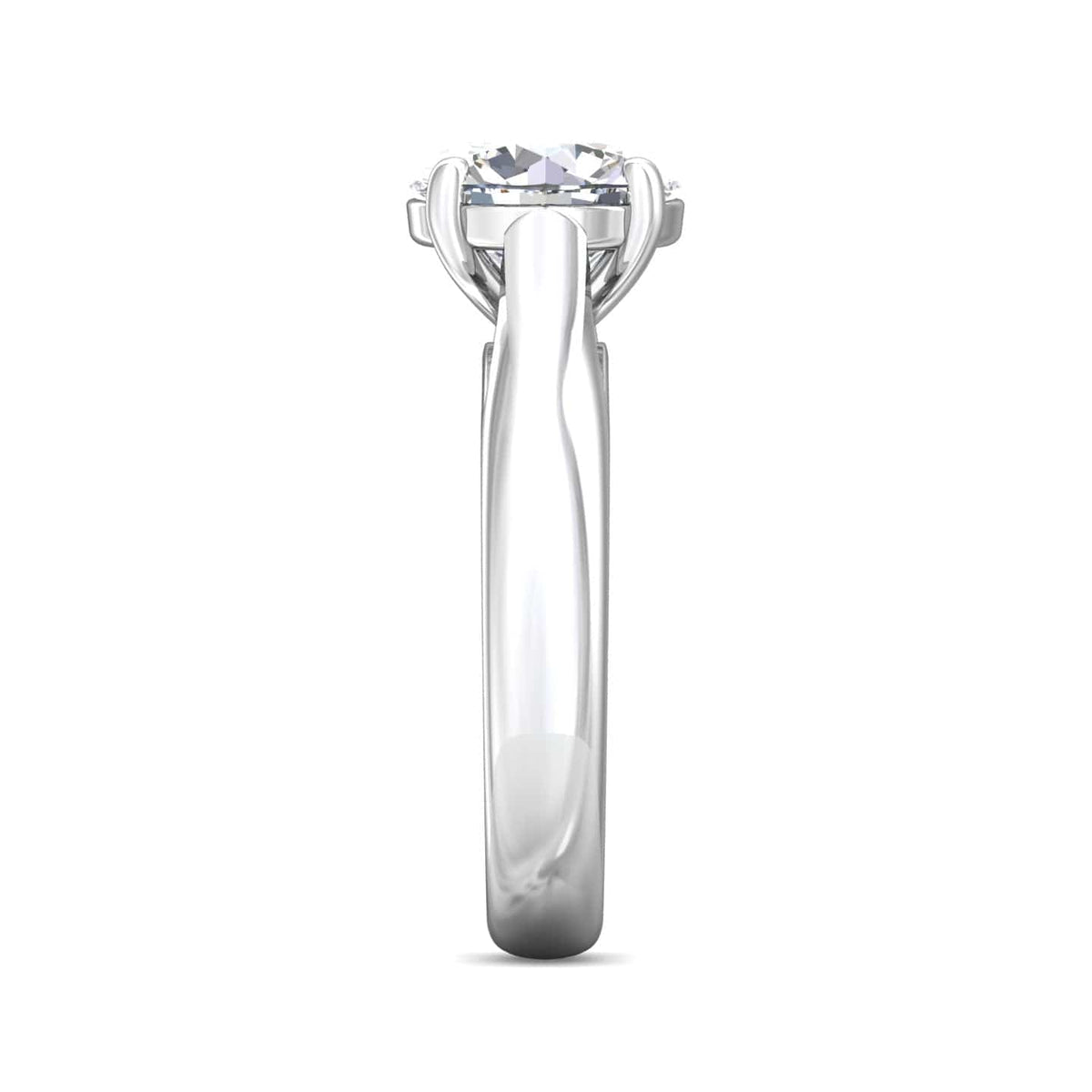 Platinum Wide Shank with 4 Prong Head Engagement Ring Setting
