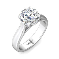 Platinum Wide Shank with 4 Prong Head Engagement Ring Setting