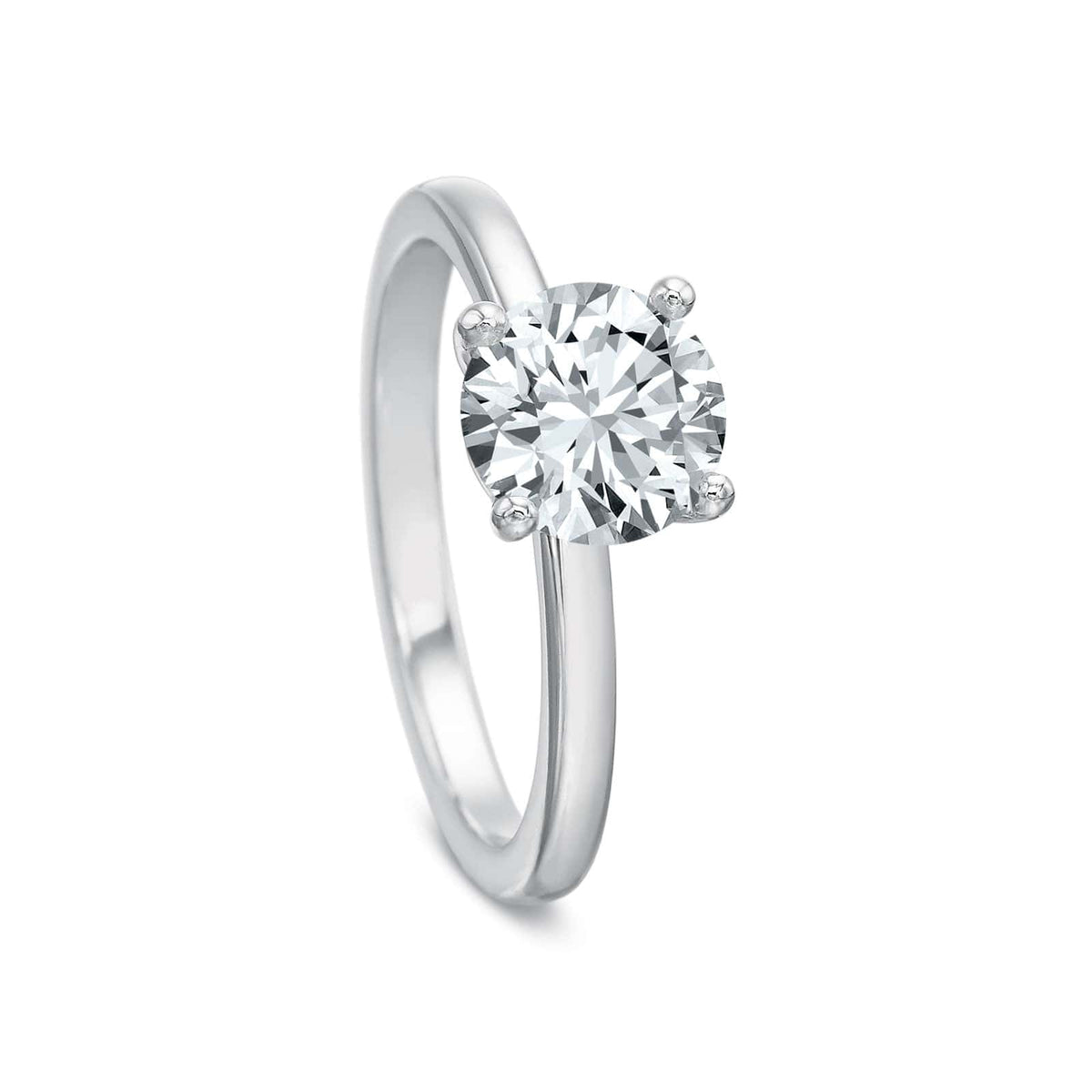 Platinum 4 Prong Solitaire Engagement Ring Setting