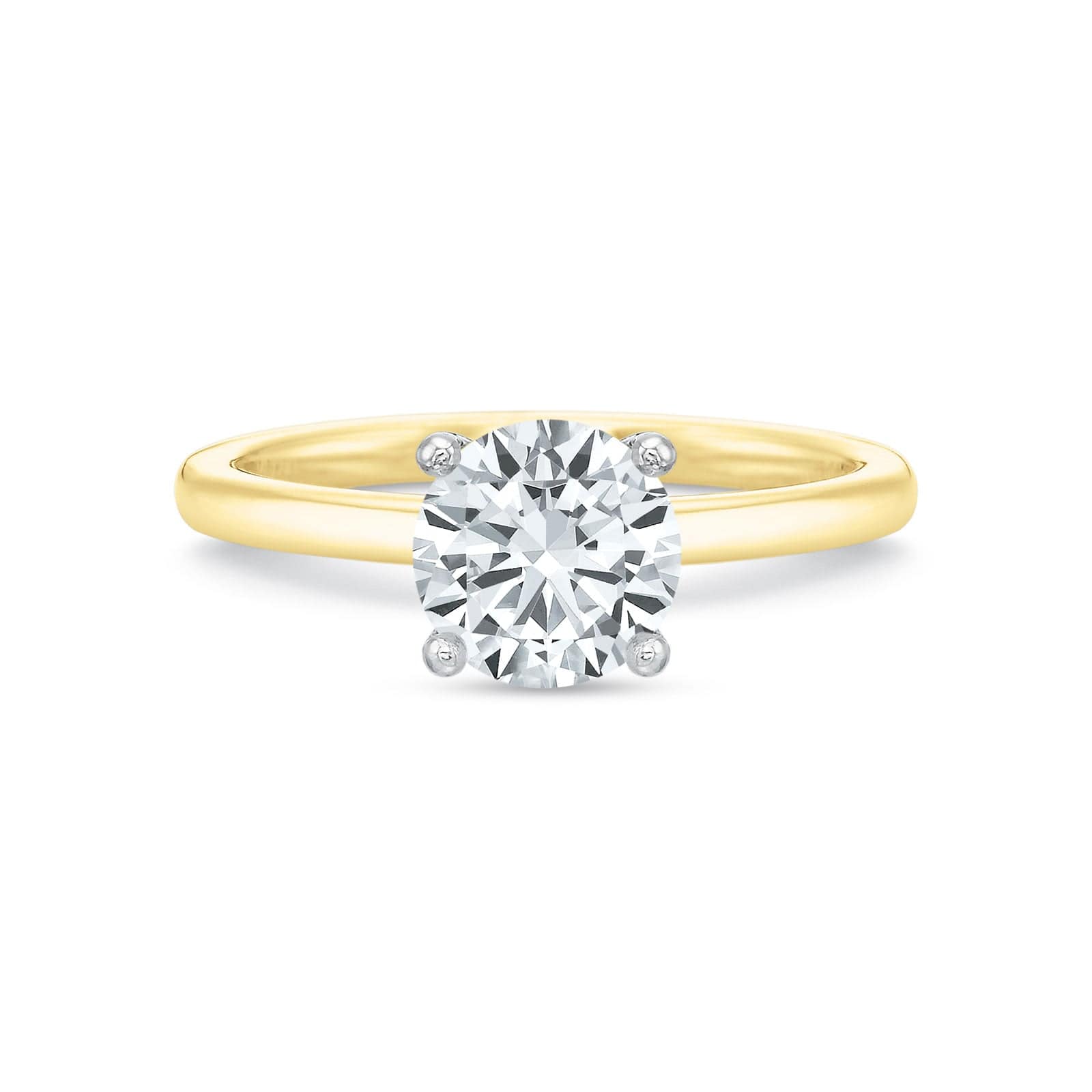 18K Yellow Gold Solitaire Engagement Ring Setting