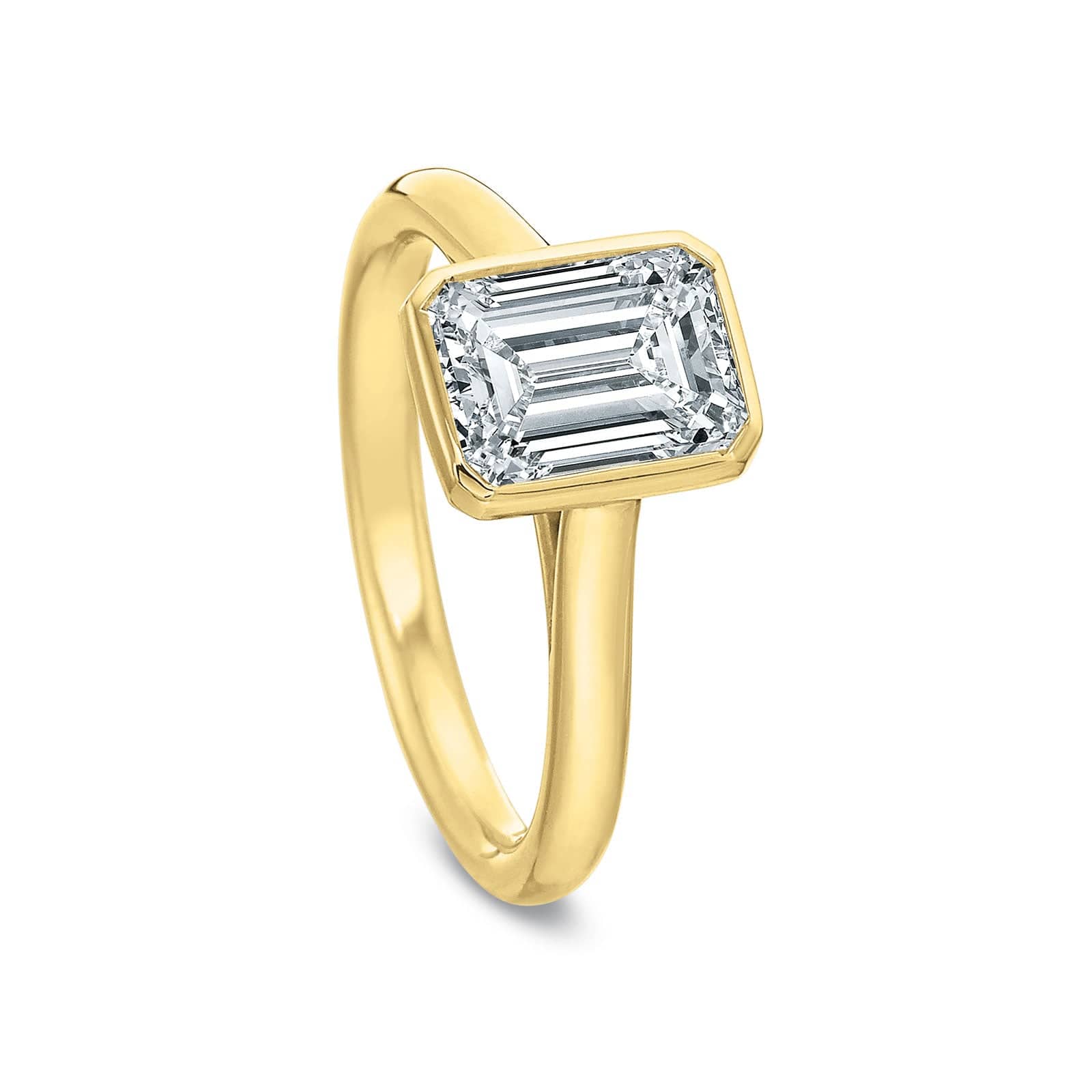 18K Yellow Gold Cathedral Engagement Ring Setting