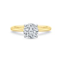 18K Yellow Gold Cathedral Solitaire Engagement Ring Setting