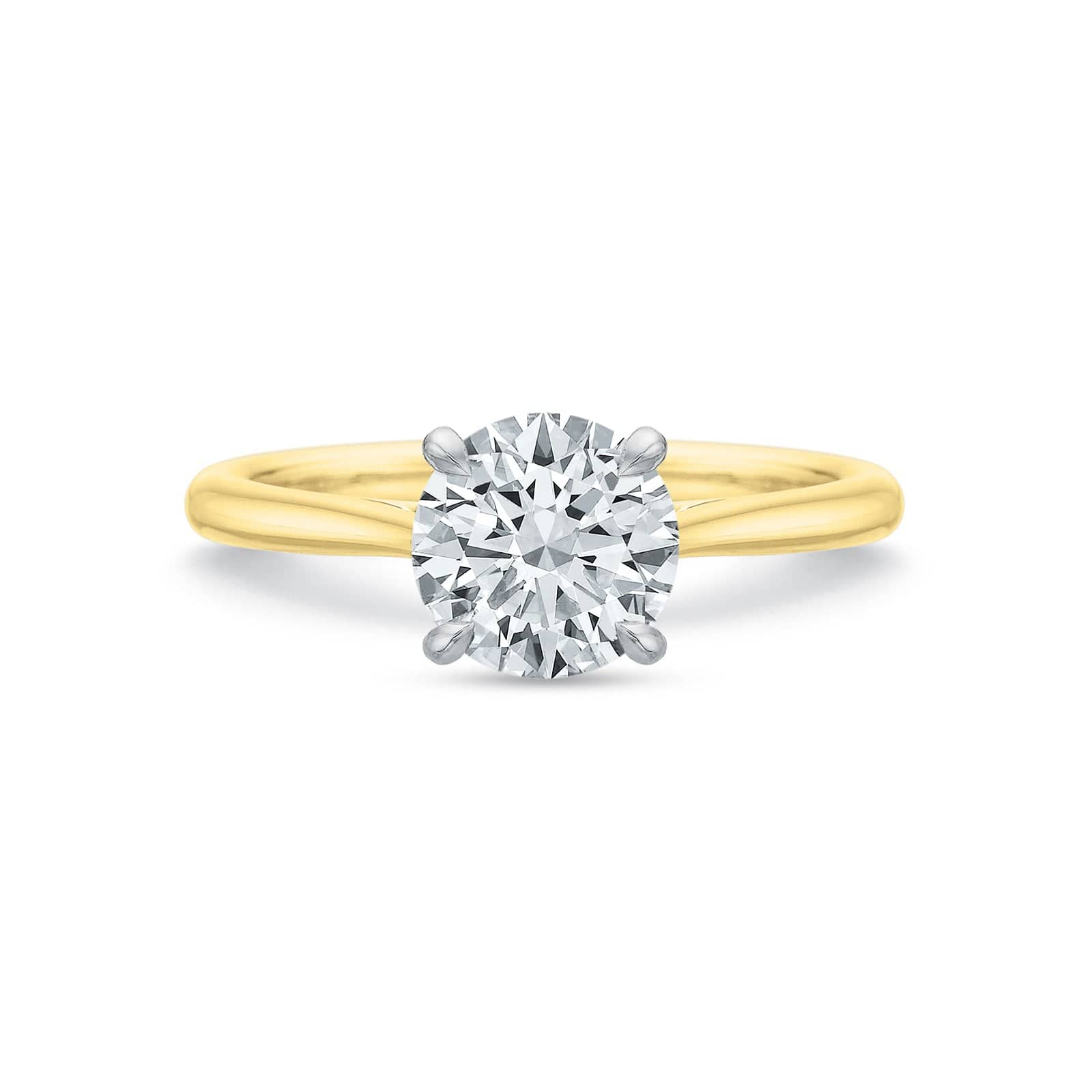 18K Yellow Gold Cathedral Solitaire Engagement Ring Setting